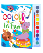 Hello Friend Books Colour in Fun Water Colouring Pad: Exciting Water Colouring with Colouring Book, Water Colours and Paint Brush (Blue)