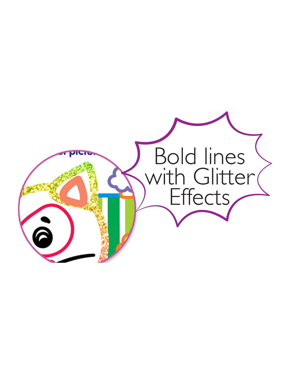 Hello Friend Books Glitter Colouring: Pet Animals – Easy Colouring with Thick Glitter Lines and Colour Guide, Tear and Frame your Art work.