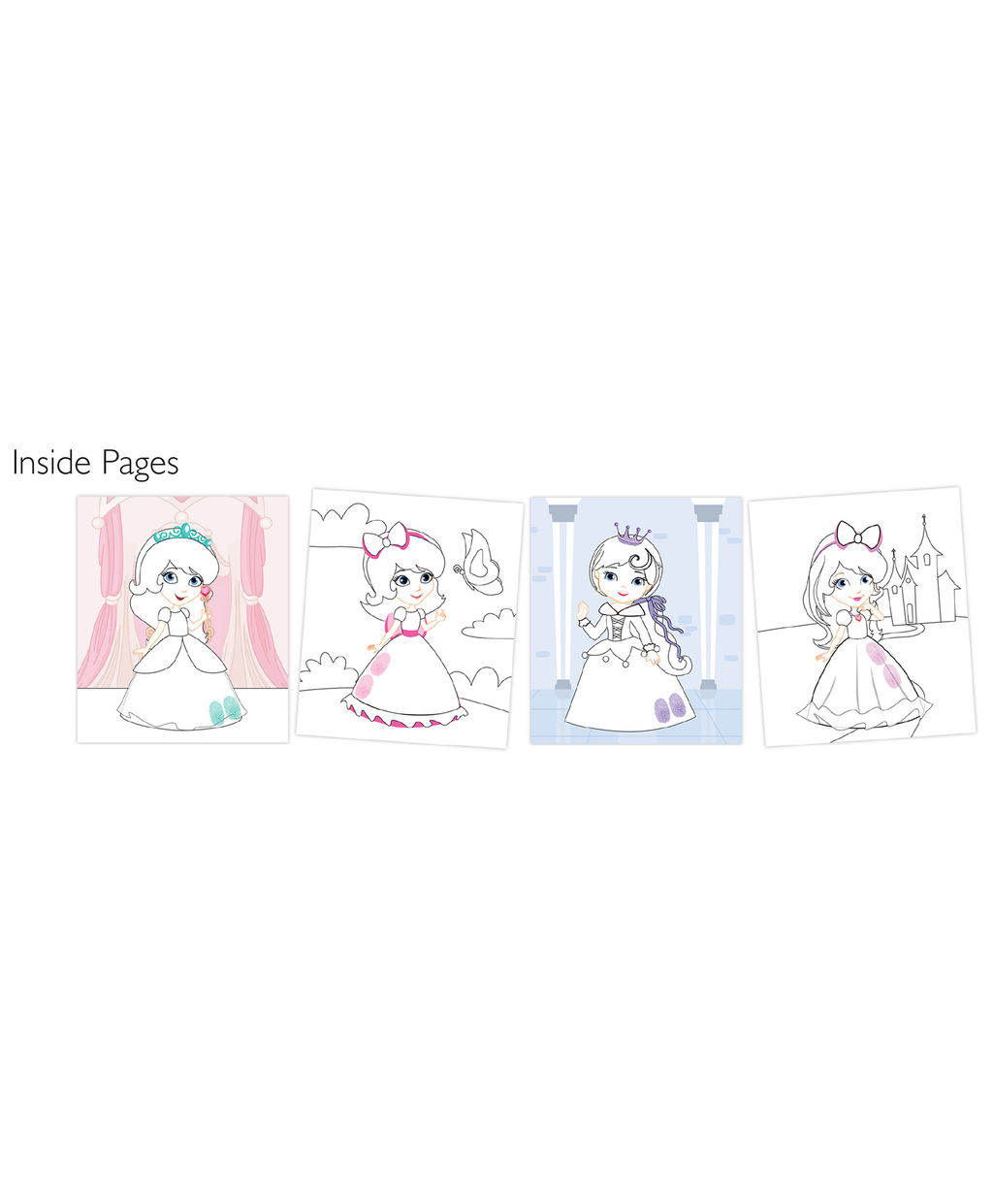 Hello Friend Books Fingerprint Painting Activity Book: Princess – Fun Colouring and Painting Art Kit with Thumbrint Pad
