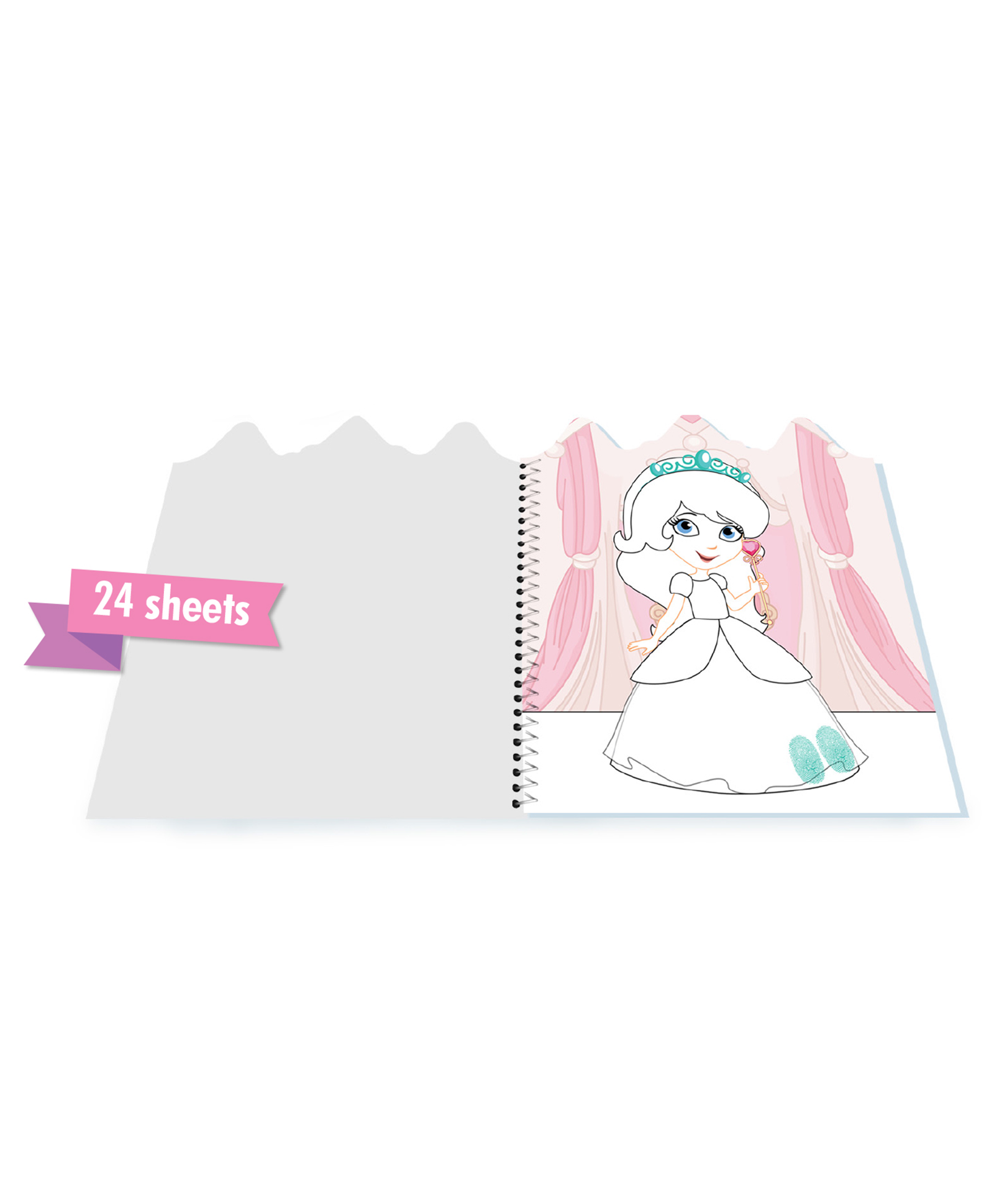 Hello Friend Books Fingerprint Painting Activity Book: Princess – Fun Colouring and Painting Art Kit with Thumbrint Pad