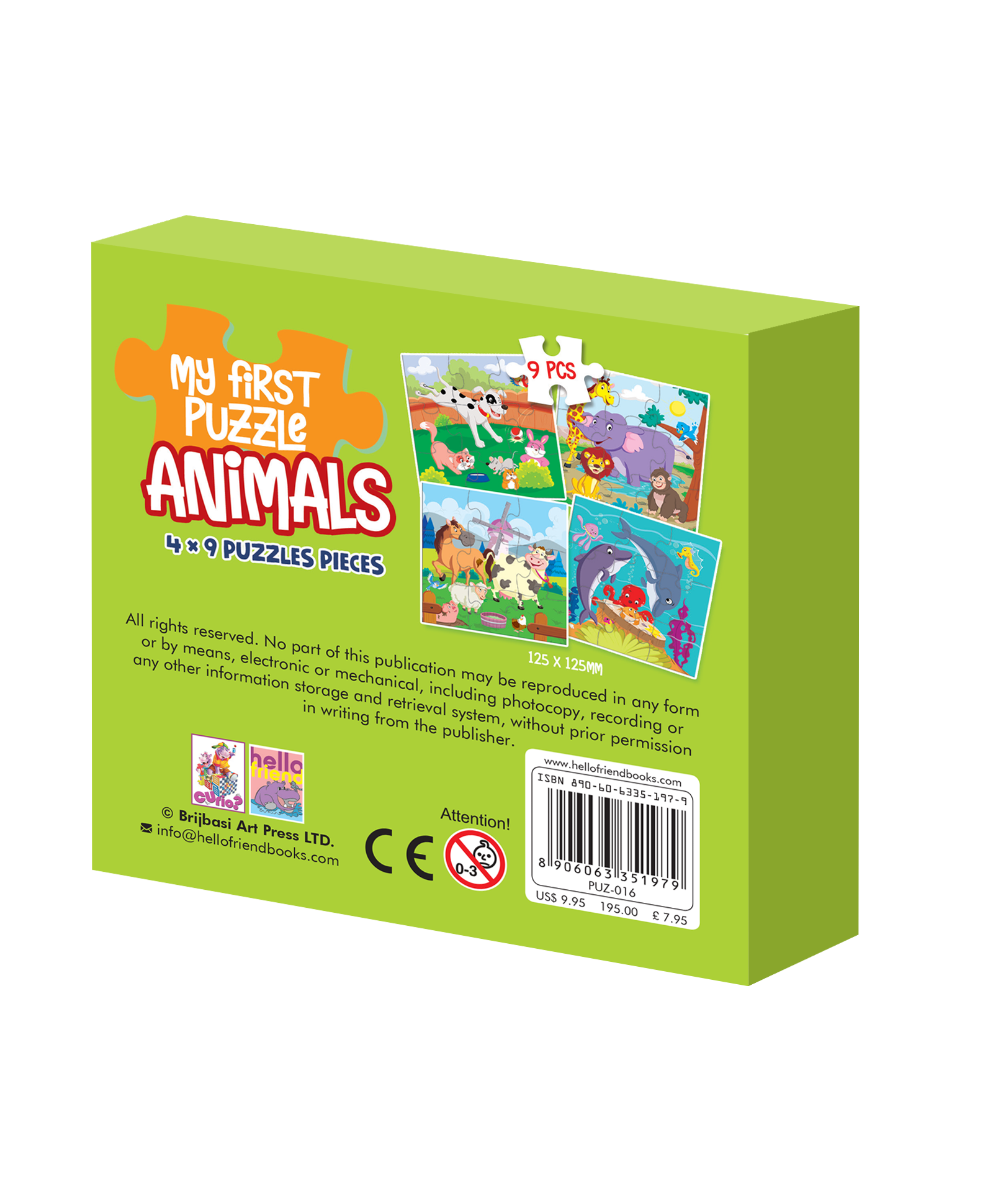 Hello Friend Books My First Jigsaw Puzzle: Animals – Fun and Creative Illustrated 4 x 9 Puzzle Pieces for Kids