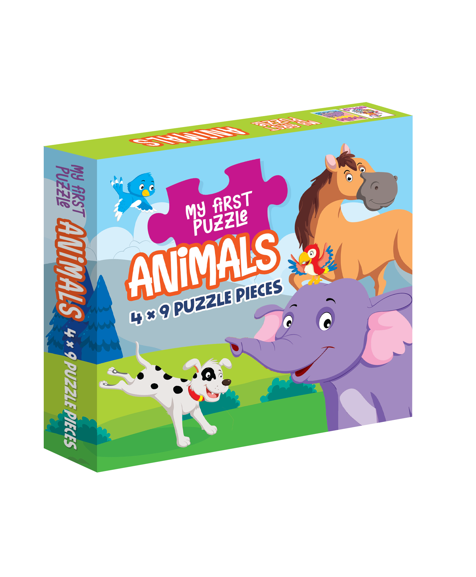 Hello Friend Books My First Jigsaw Puzzle: Animals – Fun and Creative Illustrated 4 x 9 Puzzle Pieces for Kids