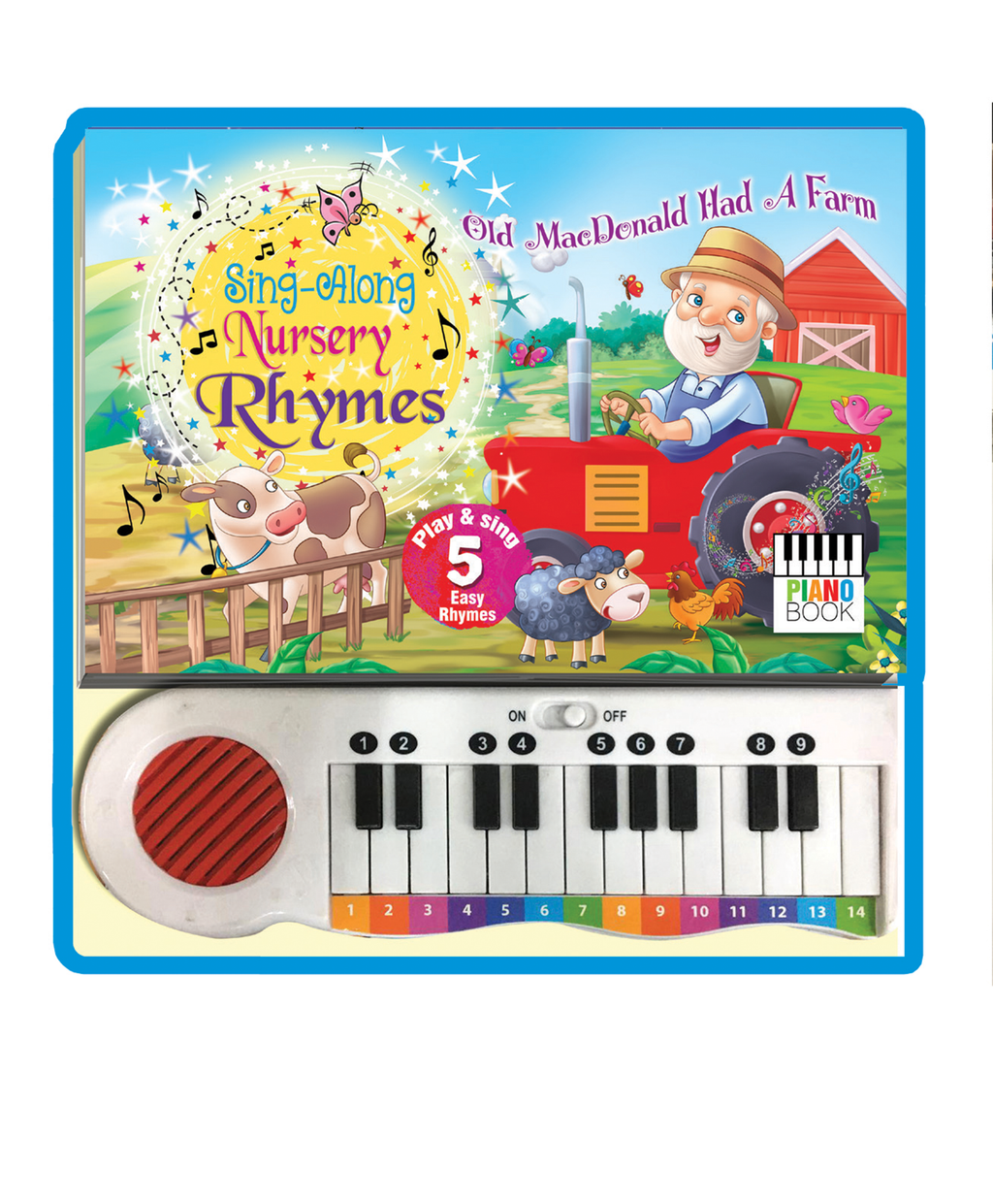 Hello Friend Books Nursery Rhymes Sound Book: Sing Along, Read and Play with Keyboard Sound Book (Sky Blue)