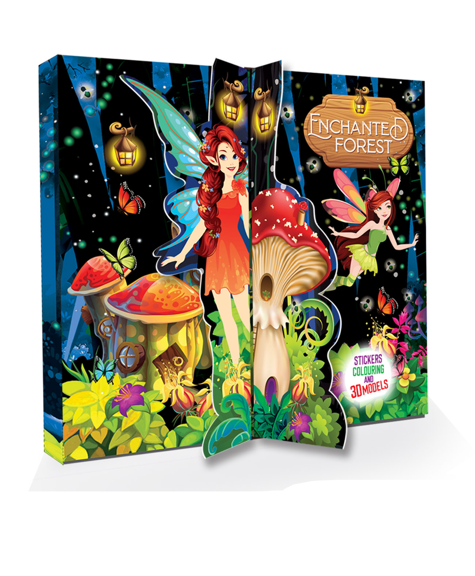 Hello Friend Books 3D Model Activity Set: Enchancted Forest- Create Your Own Fairy Forest Model with Stickers and Colouring Sheets
