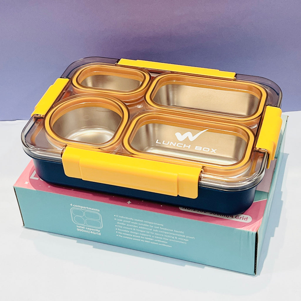 Buffet Meal - 4 Compartments 100% Spill Proof Lunchbox (900ml - For Adults/Teenagers)