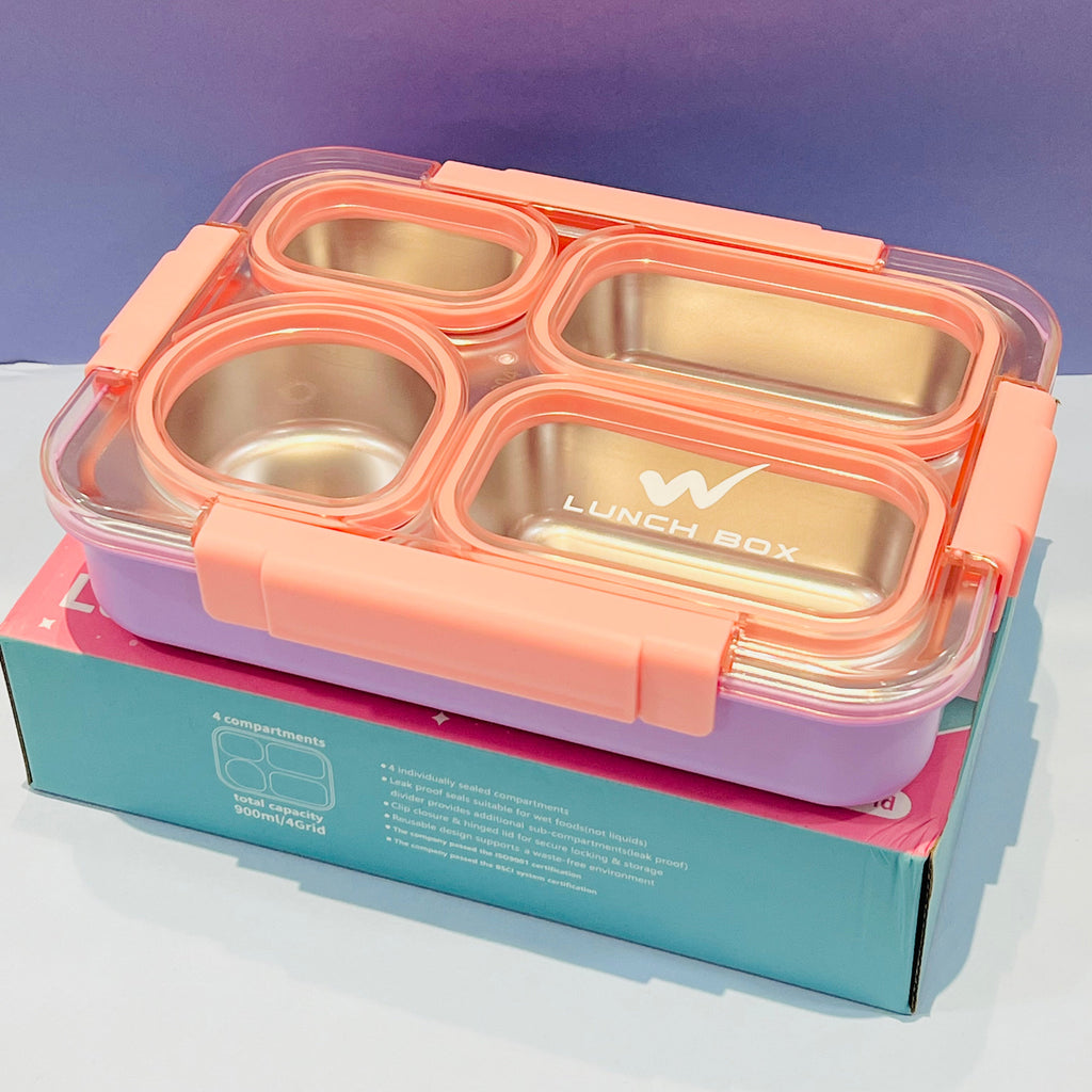 Buffet Meal - 4 Compartments 100% Spill Proof Lunchbox (900ml - For Adults/Teenagers)