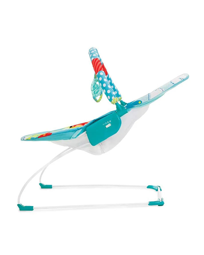 Mastela Music Vibrations Bouncer-With Removable Plaything Bar-3 Point Harness-For Infants-Turquoise