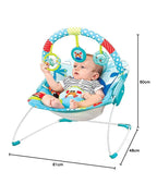 Mastela Music Vibrations Bouncer-With Removable Plaything Bar-3 Point Harness-For Infants-Turquoise