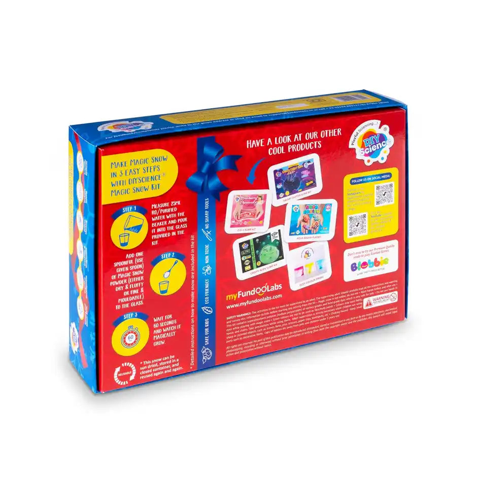 Magic Snow Kit (3-in-1), 3-99 Yrs, Instant Snow, Magically Grows to 2500%, Dry & Fluffy, Fine & Moldable, Colorful Snow 12+ Colors, Make Snowman, Christmas Decoration, Safe for Kids