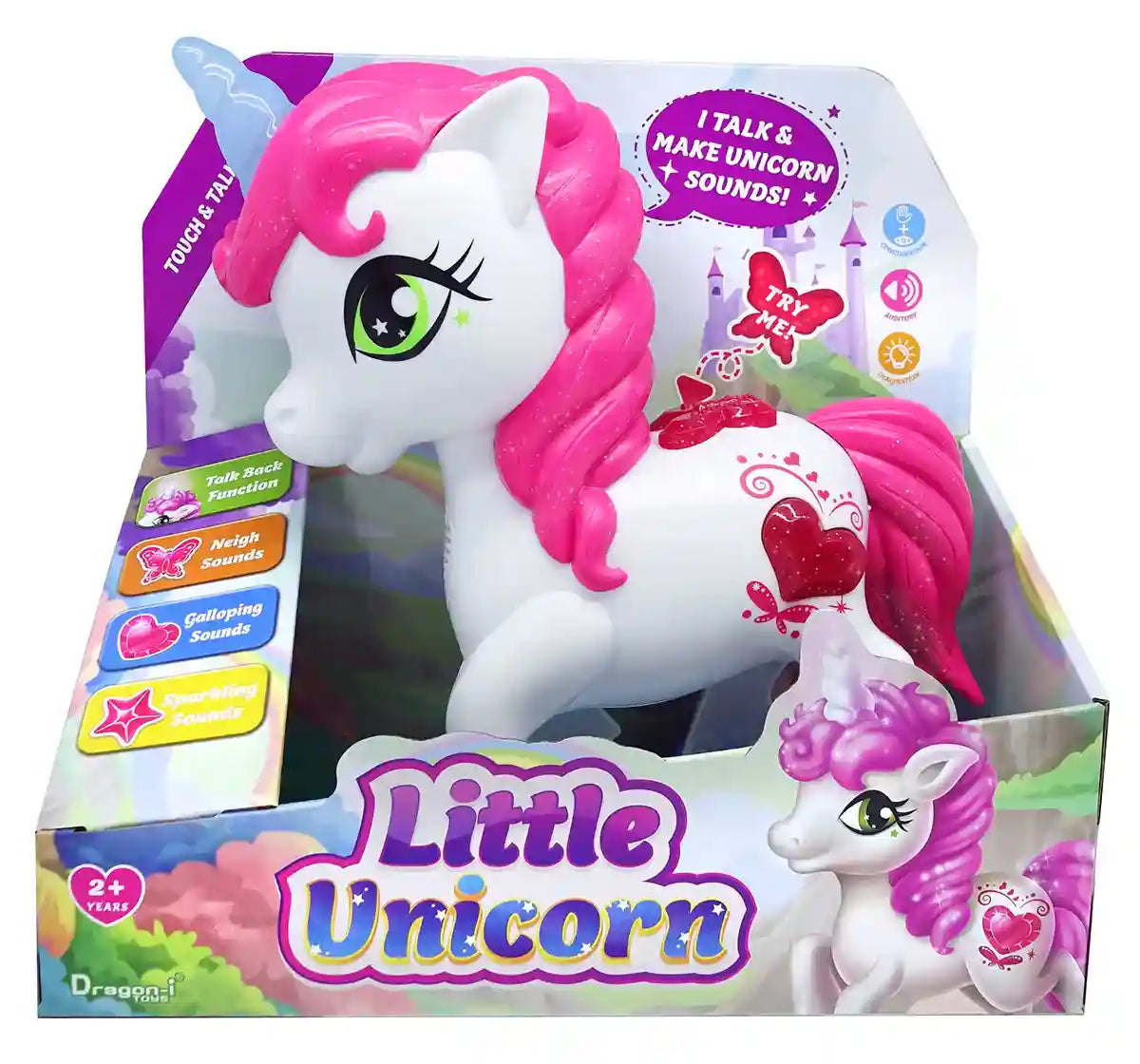 Dragon I Little Unicorn Touch and Talk Electronic Dinosaur Toys for Kids 2Y+, Multicolour - Dragon I