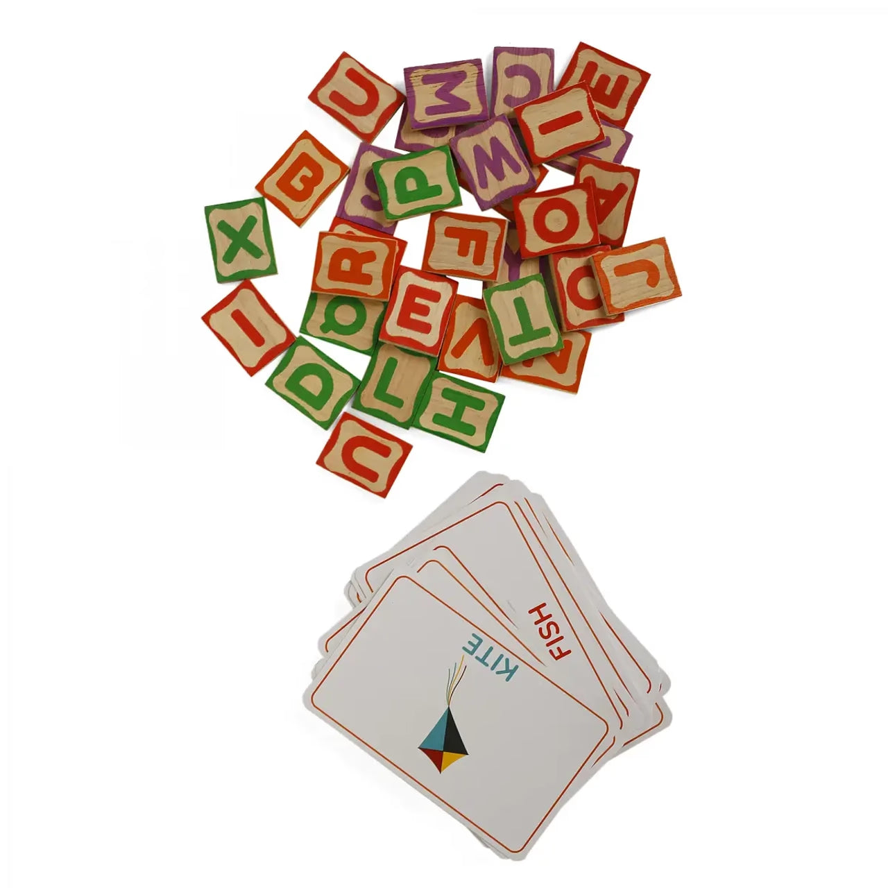 Giggles Match n Learn, Wooden Educational Toy, Learn to Read, Spell and Identify Pictures, Preschool Toy, 3 Yrs+