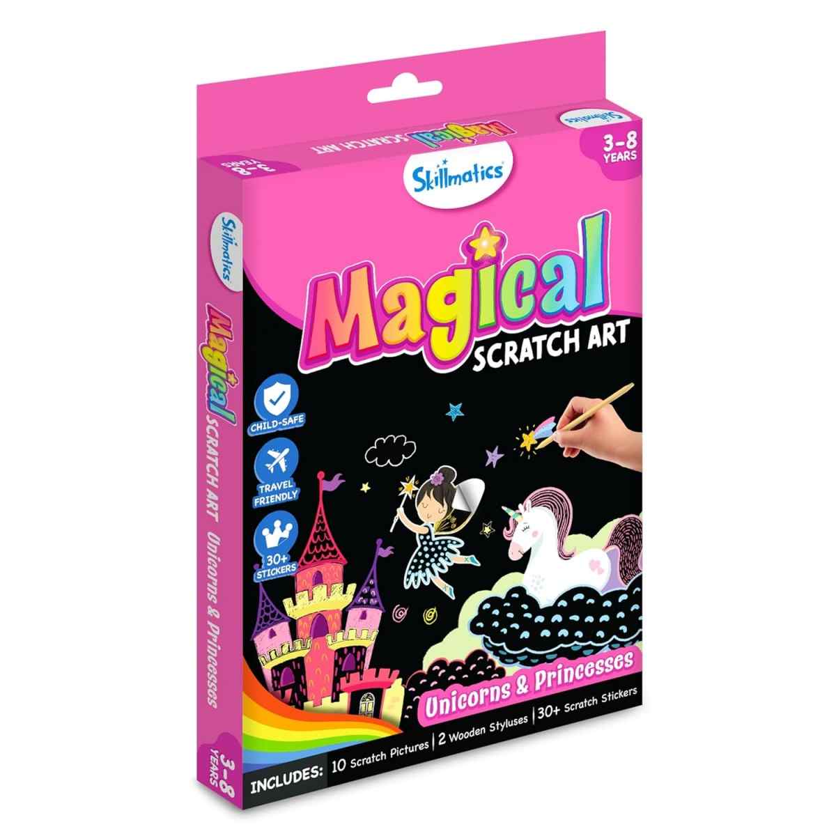 Skillmatics Magical Scratch Unicorns & Princesses, 3Y+, Multicolour - Skillmatics
