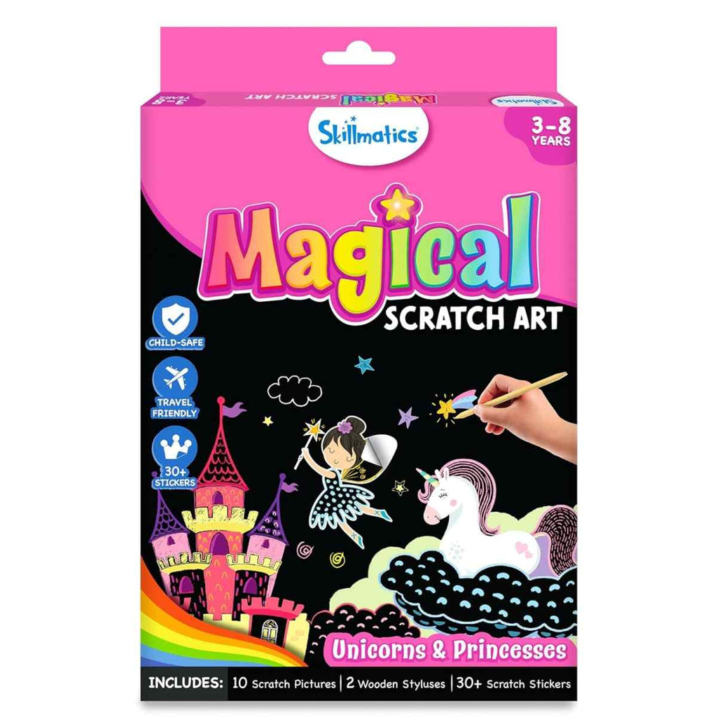 Skillmatics Magical Scratch Unicorns & Princesses, 3Y+, Multicolour - Skillmatics