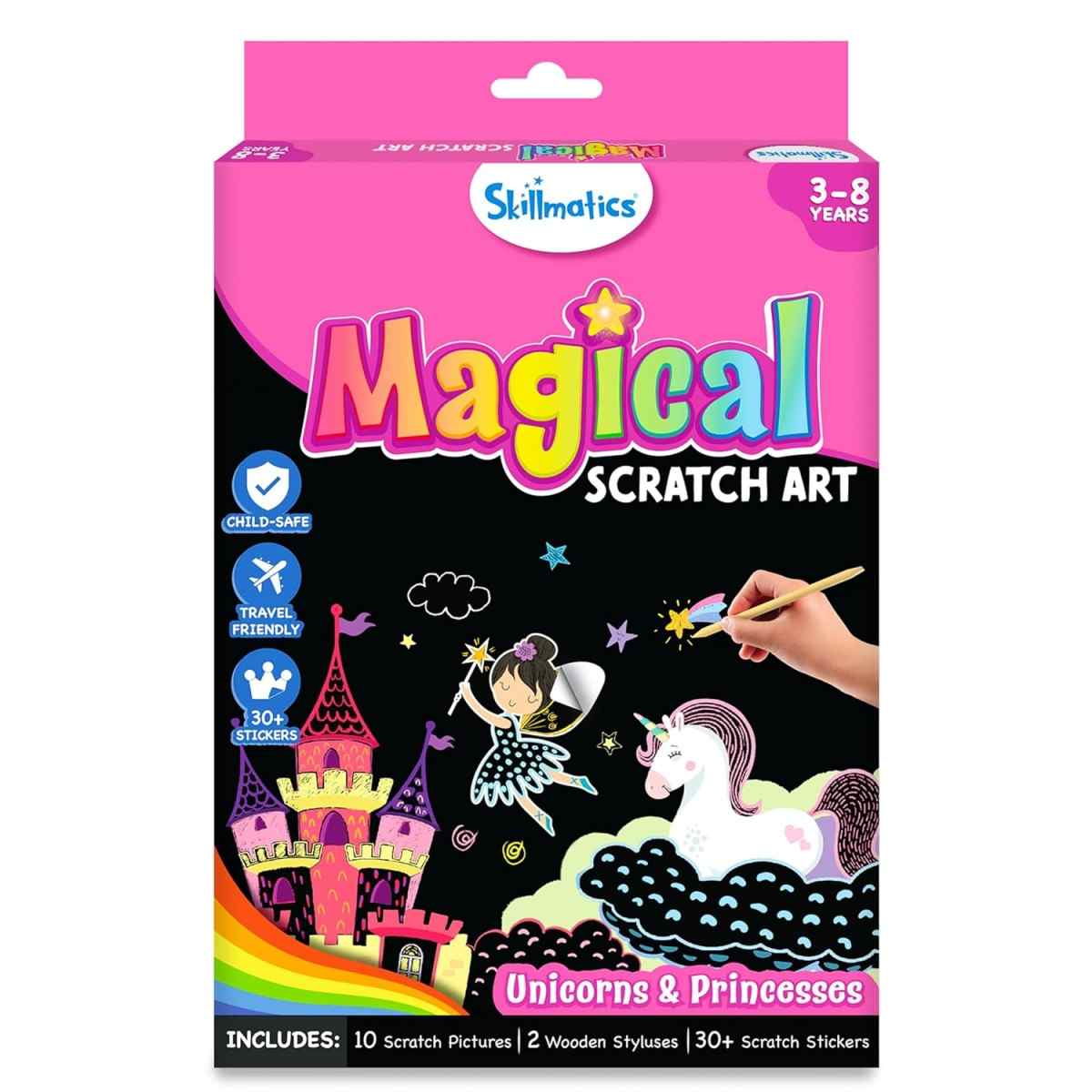 Skillmatics Magical Scratch Unicorns & Princesses, 3Y+, Multicolour - Skillmatics