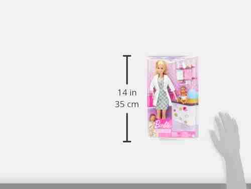 Barbie Baby Doctor Playset with Blonde Doll, Infant Doll, Stethoscope, Thermometer, Oscilloscope, Chart, Blanket & Baby Bottle, Kids for 3Y+, Multicolour - Barbie