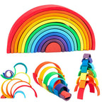 12 piece Wooden Rainbow Stacking Toy