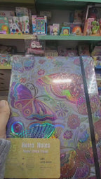 Diary Ruled B5, Hard Bound Notebook Psychedelic Holographic print (front and back