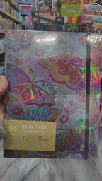 Diary Ruled B5, Hard Bound Notebook Psychedelic Holographic print (front and back