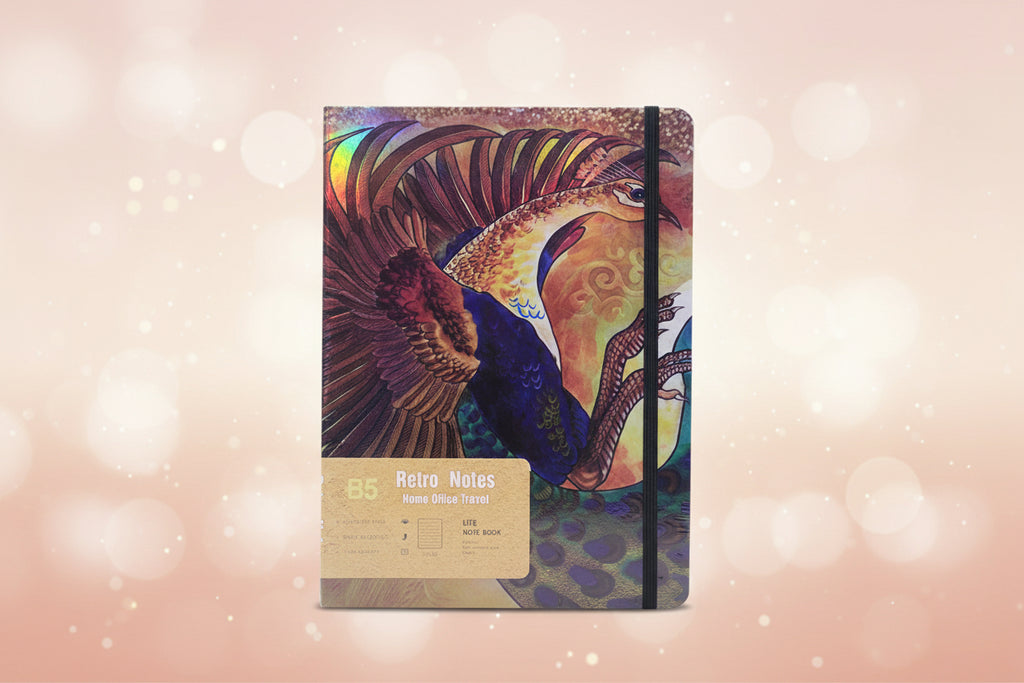 Diary Ruled B5, Hard Bound Notebook Psychedelic Holographic print (front and back