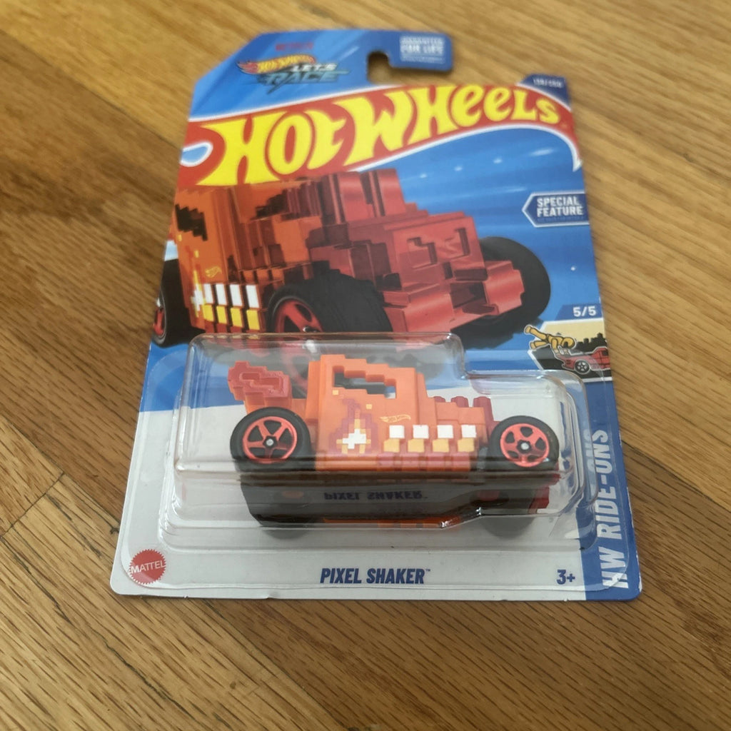 2025 Hot Wheels Pixel Shaker - Lets Race, Orange #138/250 HW Ride-Ons -
