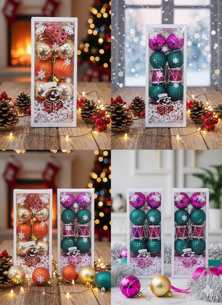 Christmas Decoration Shiny Balls for Christmas Tree - Pack of 20 balls