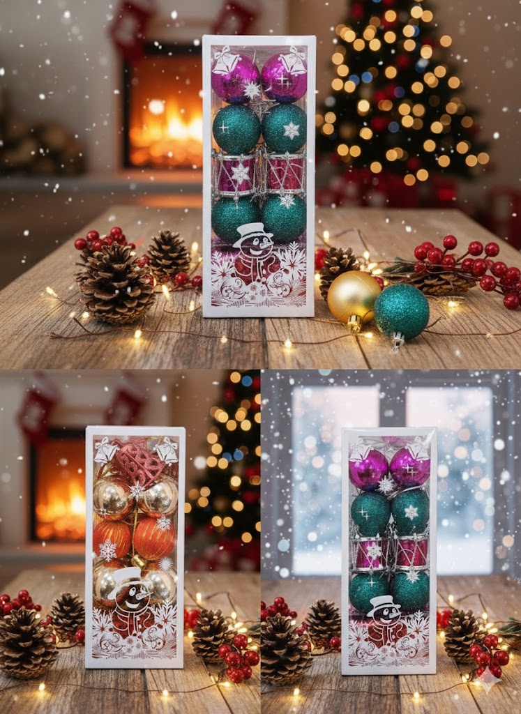 Christmas Decoration Shiny Balls for Christmas Tree - Pack of 20 balls