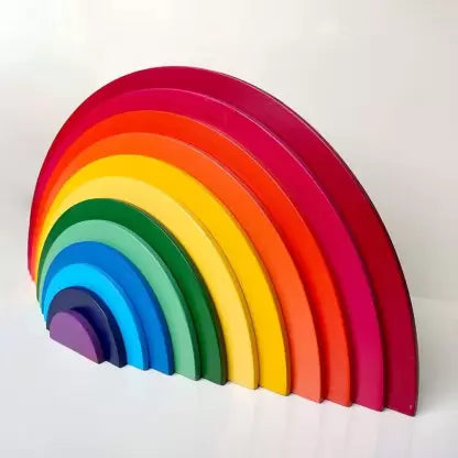12 piece Wooden Rainbow Stacking Toy