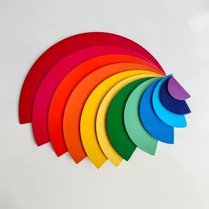 12 piece Wooden Rainbow Stacking Toy