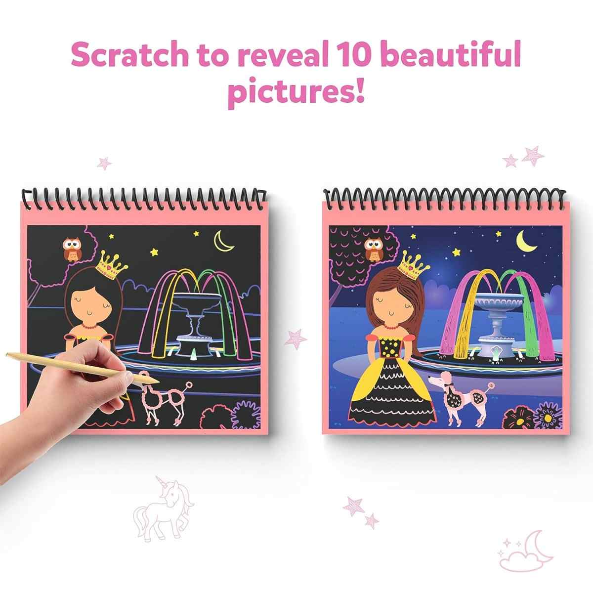 Skillmatics Magical Scratch Unicorns & Princesses, 3Y+, Multicolour - Skillmatics